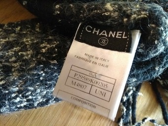 Antique CHANEL - 06A Long scarf, Midnight blue and silver, Cashmere, Silk, Nylon, Mohair