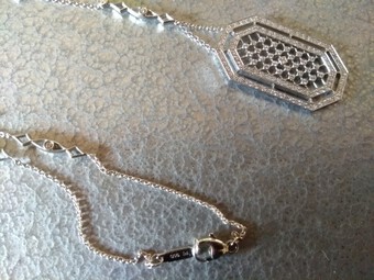 Antique Tiffany & Co. Voile Platinum 1.5ctw Diamond Octagon Dangle Necklace