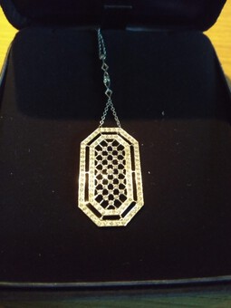 Tiffany & Co. Voile Platinum 1.5ctw Diamond Octagon Dangle Necklace