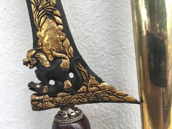 Antique GOLD KERIS Golden Blade Knife Weapon Sword Kris Kriss Dagger Asia