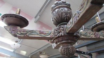 Carved wooden ceiling light (CODE CL 365)