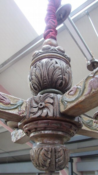 Antique Carved wooden ceiling light (CODE CL 365)