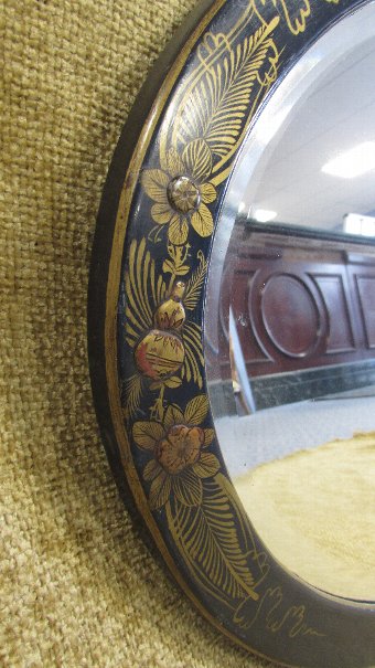 Antique Chinoiserie oval mirror . CODE MIR136