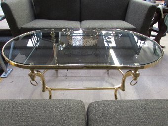 Brass Rams Head occasional tables . 
