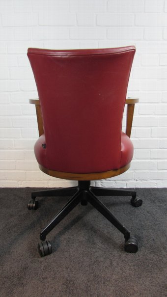 Antique Red leather Morgan desk chairs . 