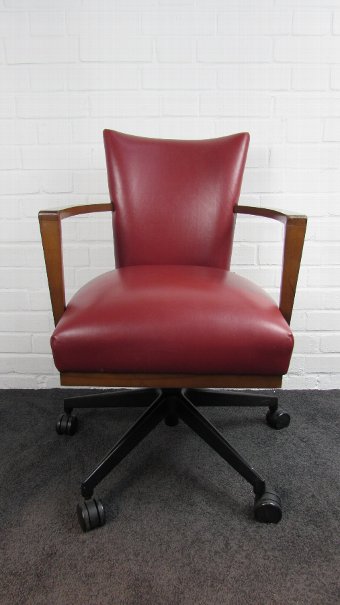 Antique Red leather Morgan desk chairs . 