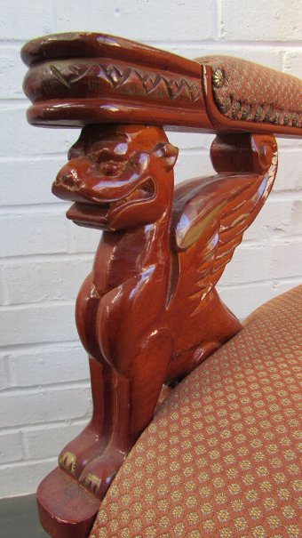 Antique Chinese carver chairs with dragon motif . 