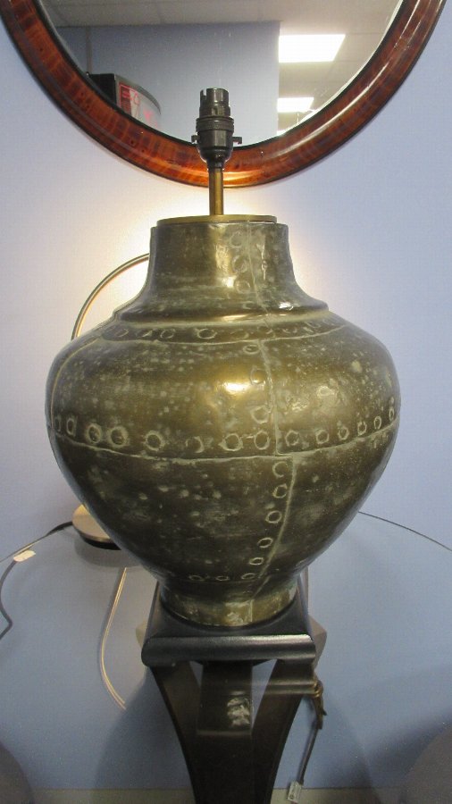 Antique Pair of metal lamps 