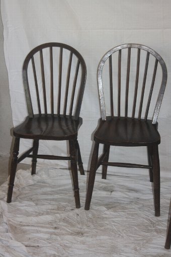 Antique set of 4+2 saloon chairs