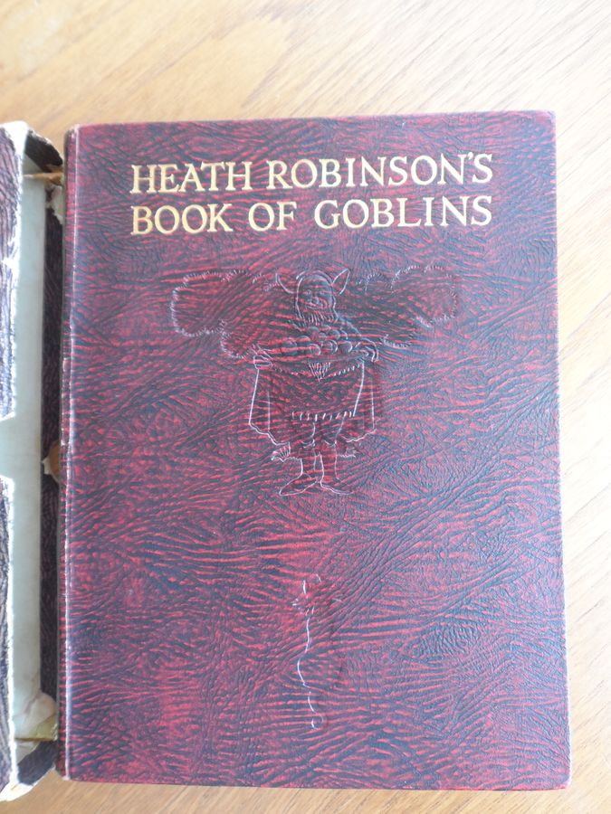 Antique A Rare Burgundy Hardback Heath Robinsons Book Of Goblins with Original Sleeve