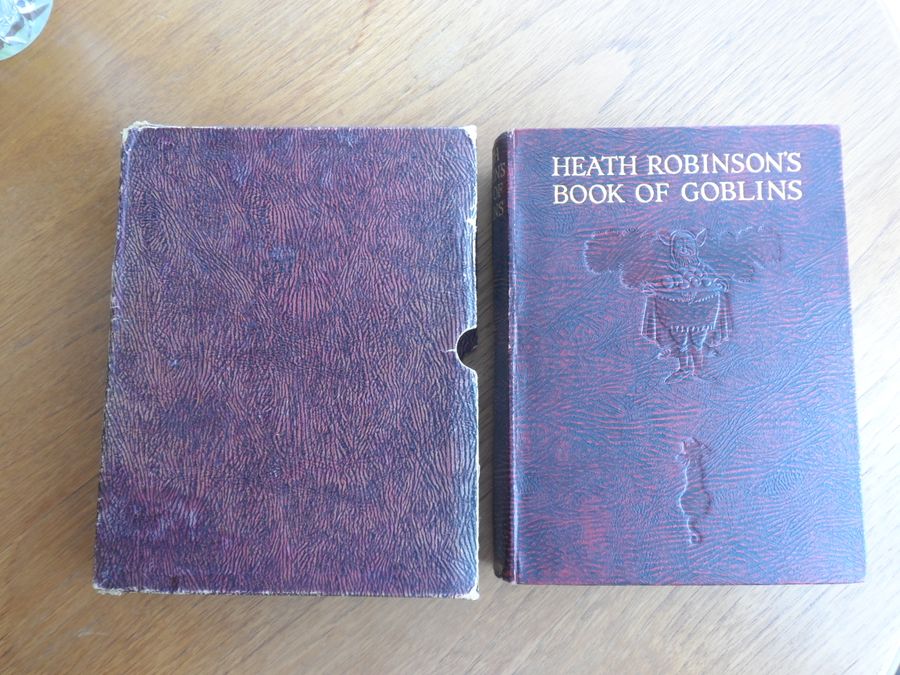 Antique A Rare Burgundy Hardback Heath Robinsons Book Of Goblins with Original Sleeve