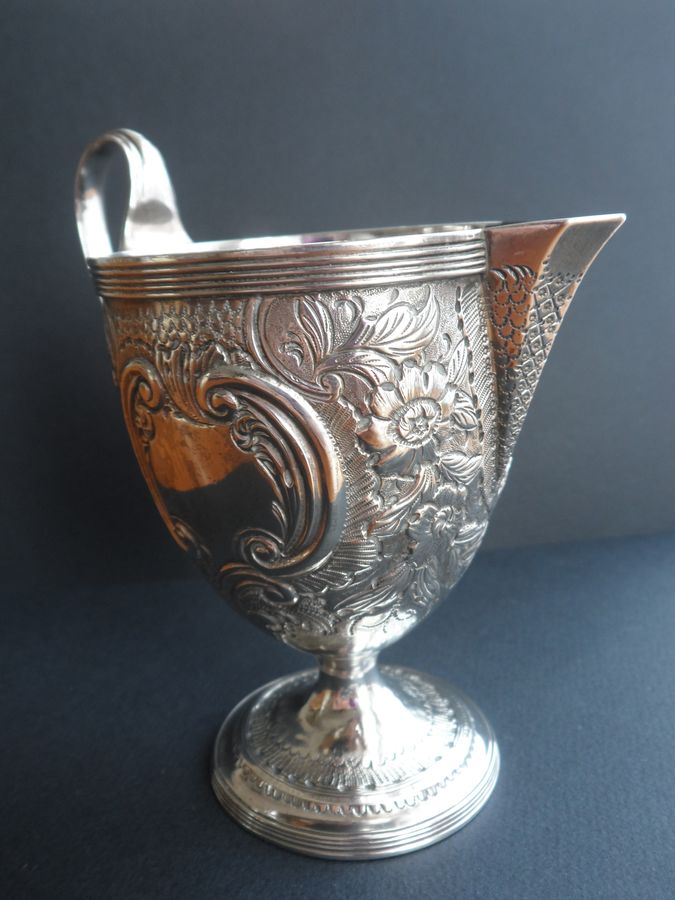 Antique Ornate 1792 Silver Goblet to Creamer Conversion