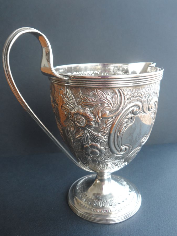 Antique Ornate 1792 Silver Goblet to Creamer Conversion