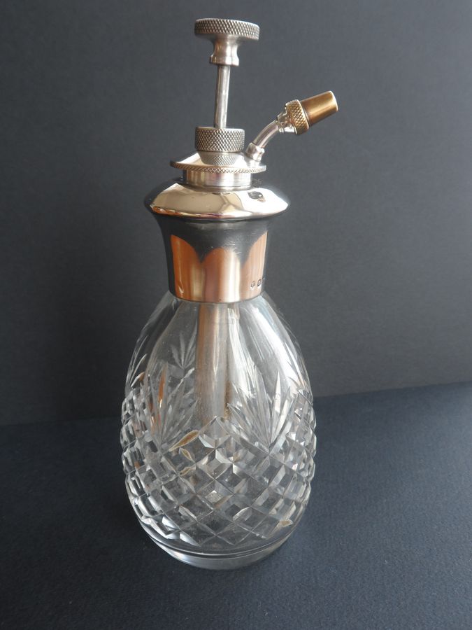 Antique 1925 Silver & Cut Glass Salon Atomiser