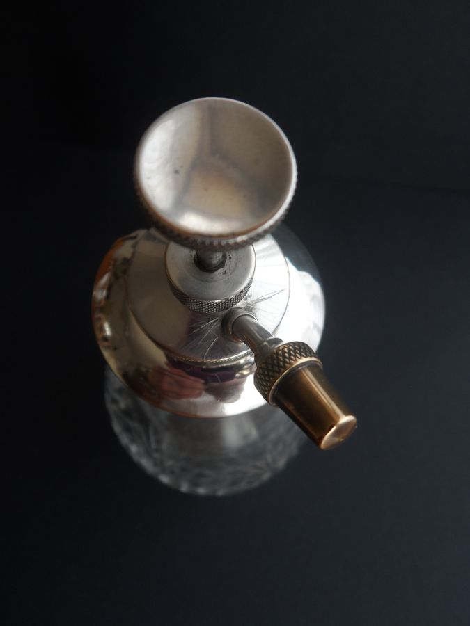 Antique 1925 Silver & Cut Glass Salon Atomiser