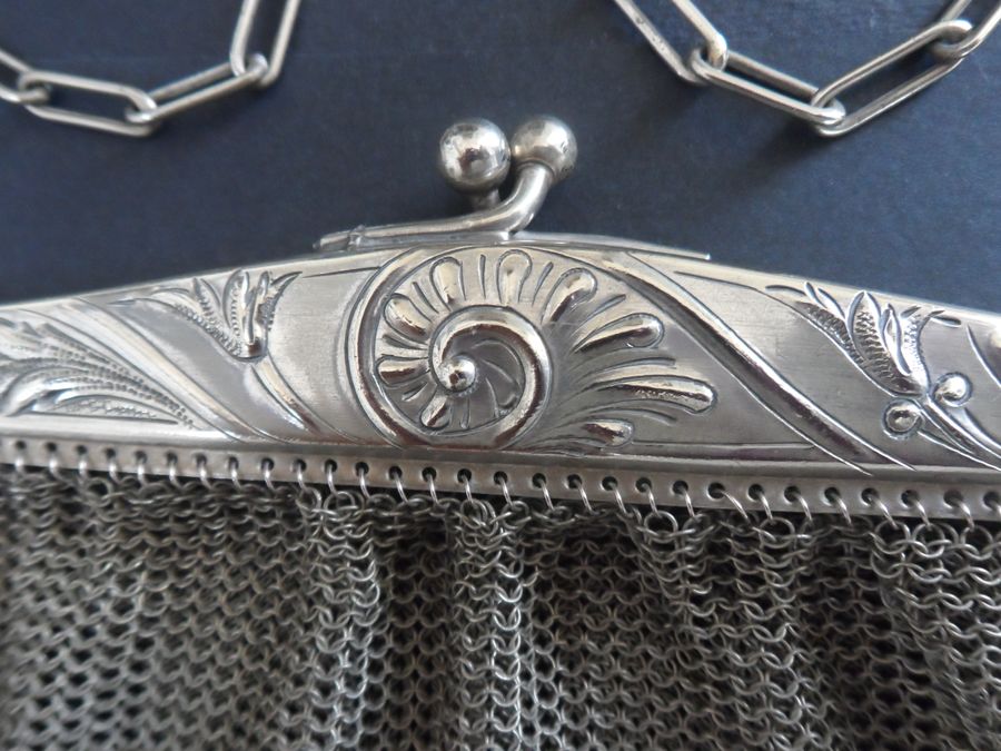 Antique Large Art Nouveau Mesh Evening Bag