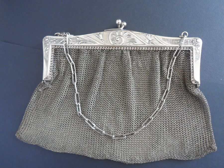 Antique Large Art Nouveau Mesh Evening Bag