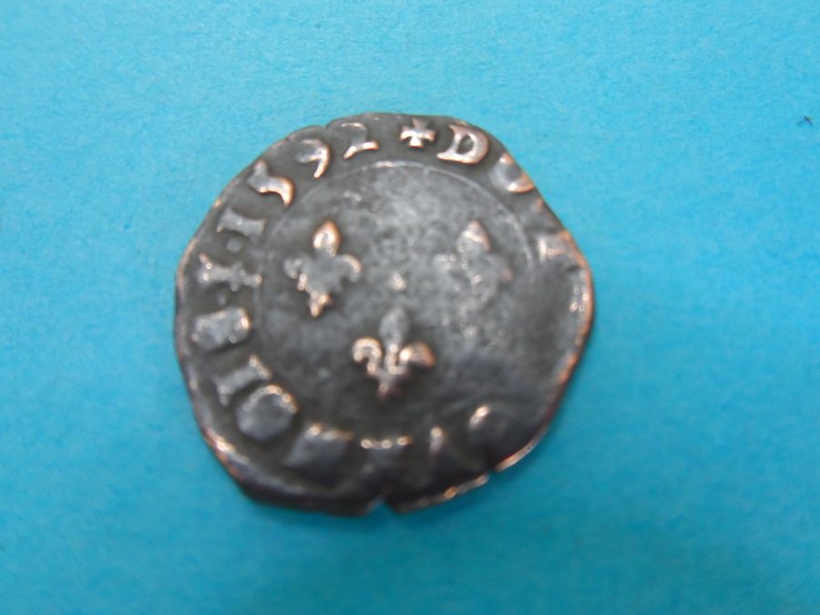 Antique 1592 Charles X French Double Tournois Troyes