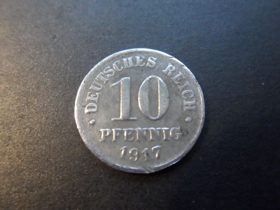 1917 Type 2 No Die Mark 10 Pfennig