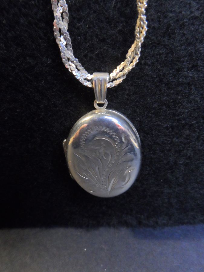 Solid Silver Locket and Chain