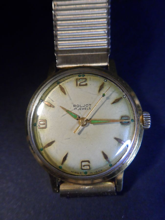 Antique Made in the USSR Vintage Fully Working Poljot 17 Jewel Mechanical Watch 