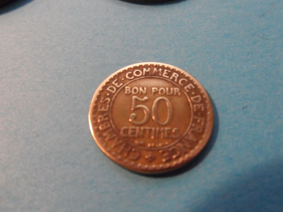 Antique A Selection of 10 French Coins from 1791 to 1948 .