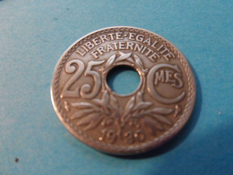 Antique A Selection of 10 French Coins from 1791 to 1948 .