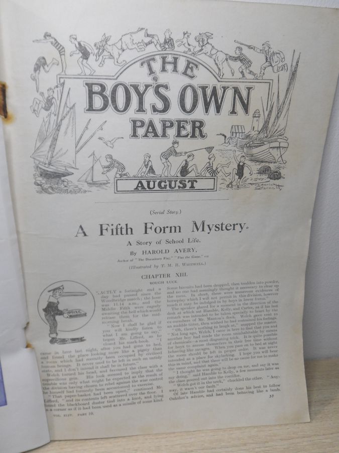 Antique 1922 August The Boys Own Paper Part 10 Vol XL1V