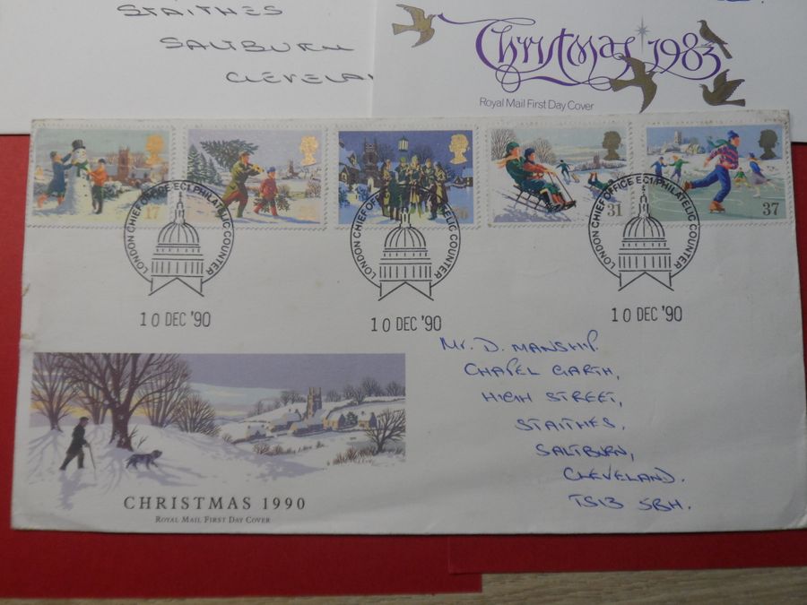 Antique Five First Day Covers on a Christmas Theme