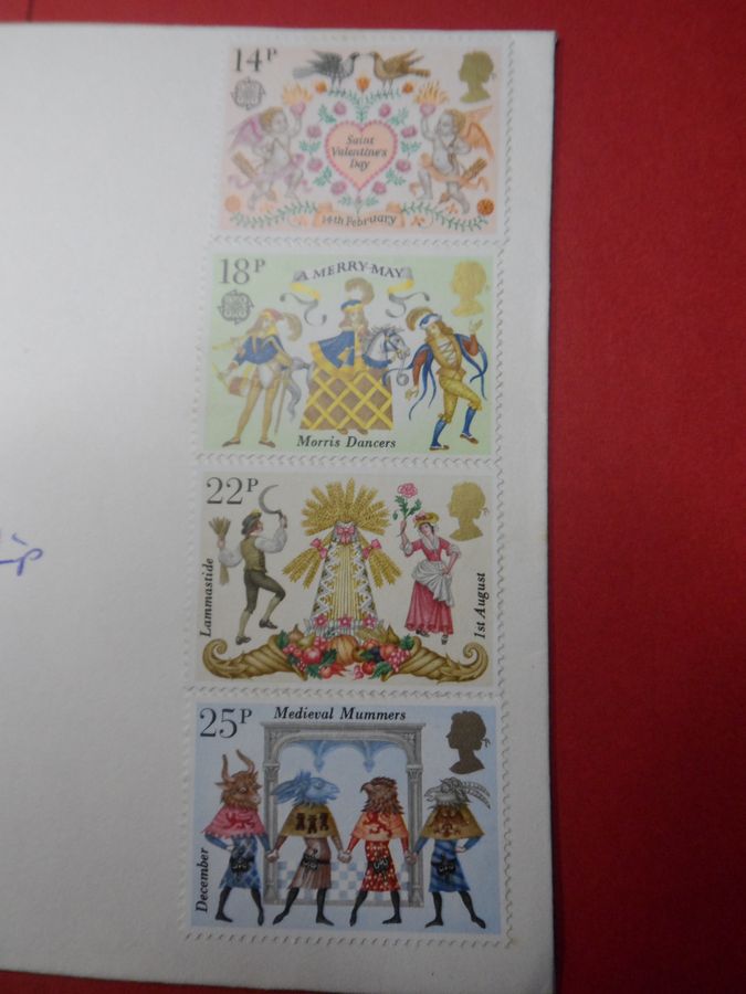 Antique First Day Cover Unfranked 1981 Folklore Stamps