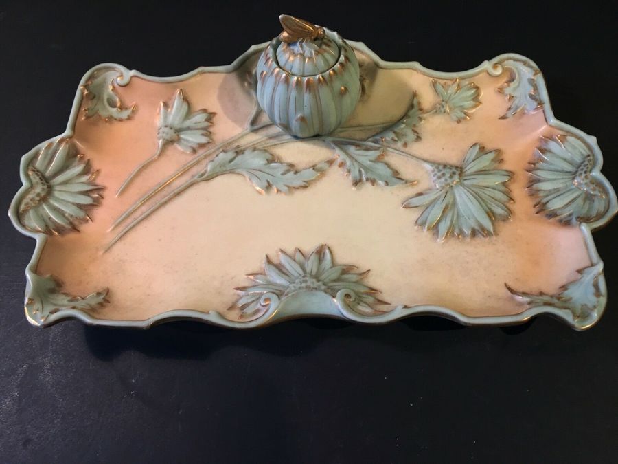 A late 19th Century Royal Worcester desk stand.