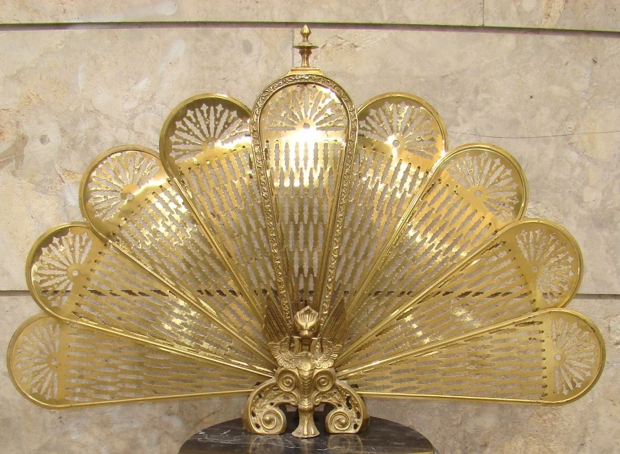 Antique Art Nouveau Fireplace Decoration Peacock Shape