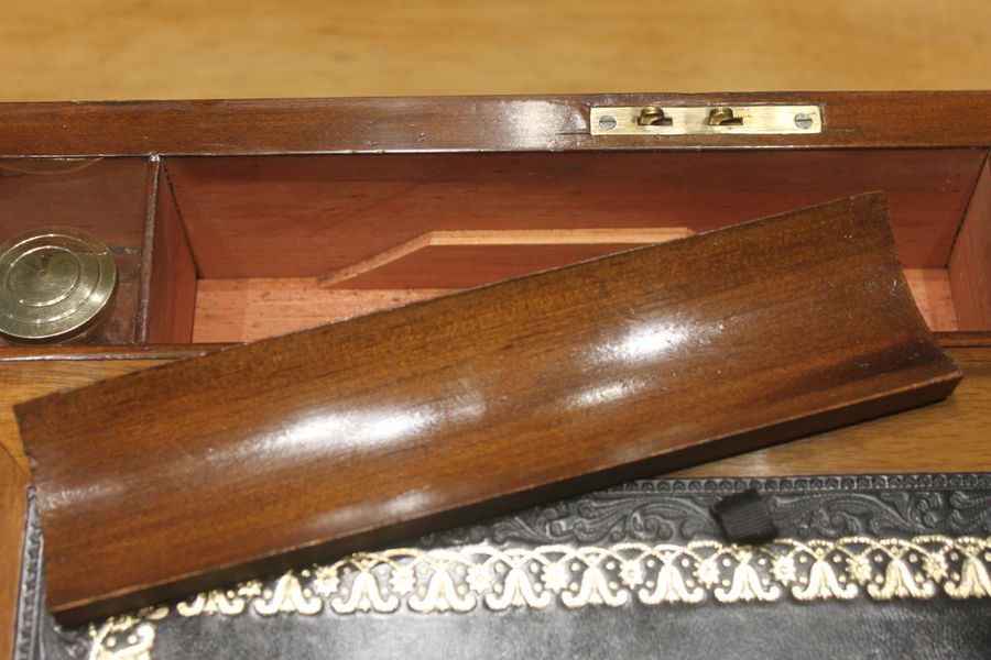 Antique Victorian walnut brass bound writing slope