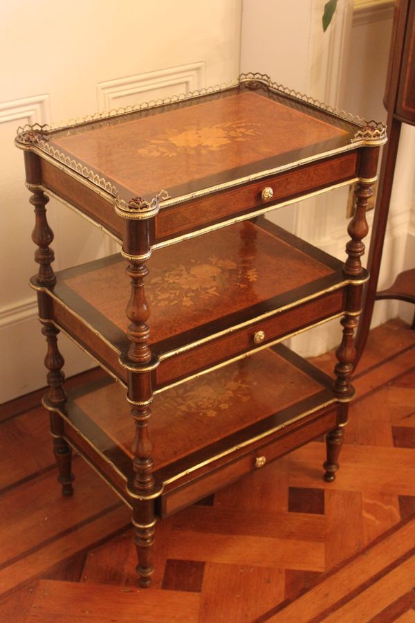 Antique A fine French 19th century etagere with three drawers