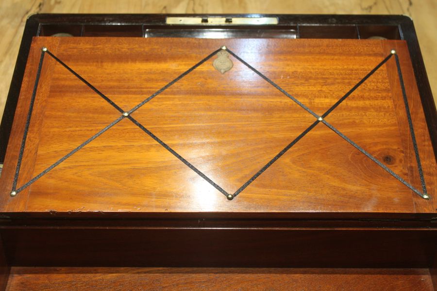 Antique 19th century rosewood and brass inlaid writing slope