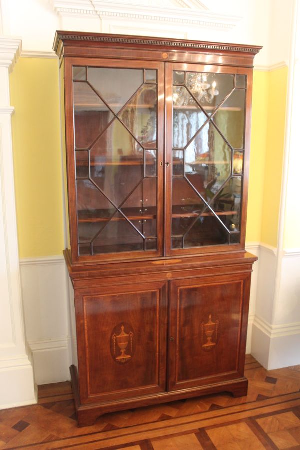 Antique A late 19th Century Sheraton Revival library bookcase