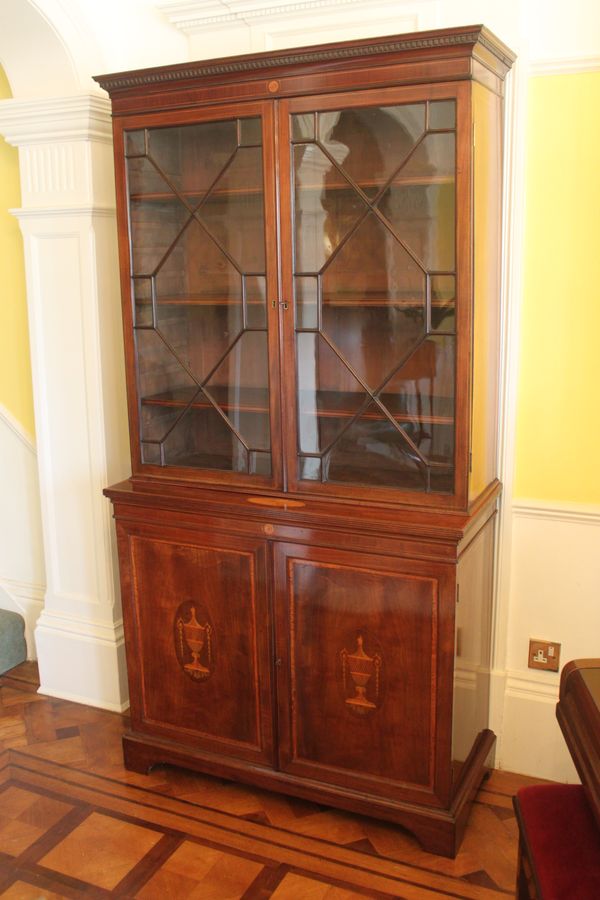 Antique A late 19th Century Sheraton Revival library bookcase