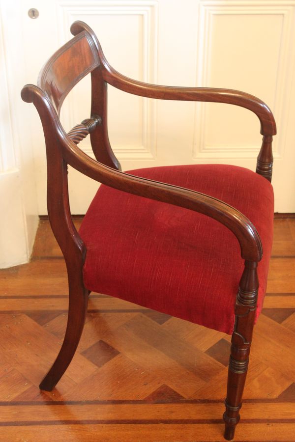 Antique Regency rope back armchair