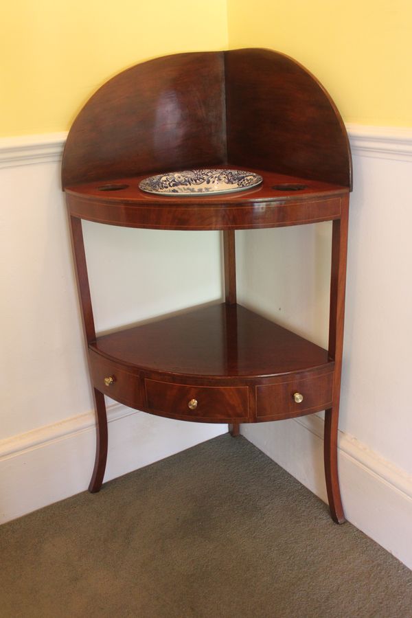 Antique Georgian mahogany corner washstand