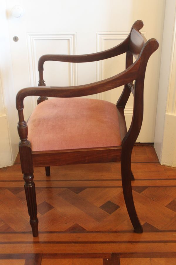 Antique Set of 6 Regency dining chairs including armchair