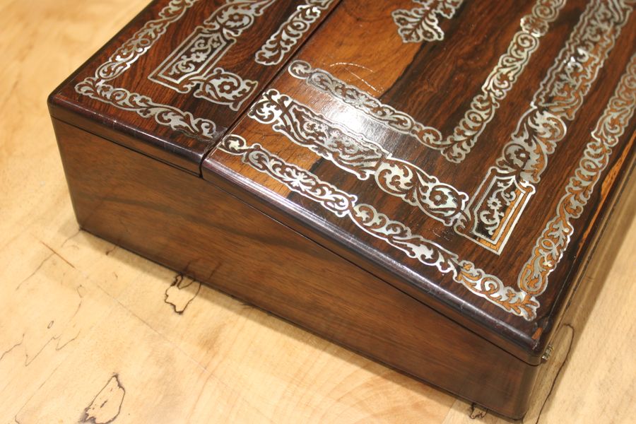 Antique Rosewood and MOP writing slope by George Austin, Dublin