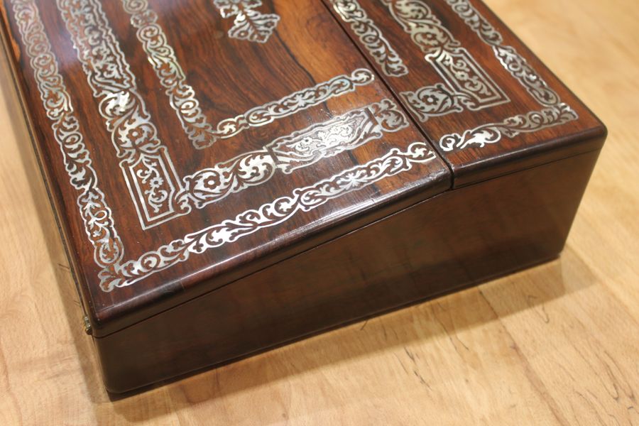 Antique Rosewood and MOP writing slope by George Austin, Dublin