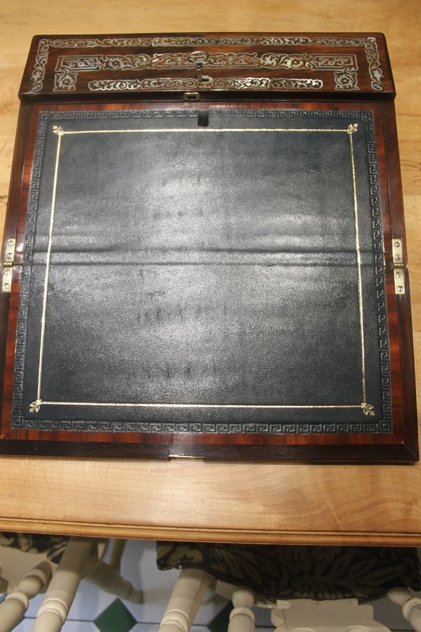 Antique Rosewood and MOP writing slope by George Austin, Dublin