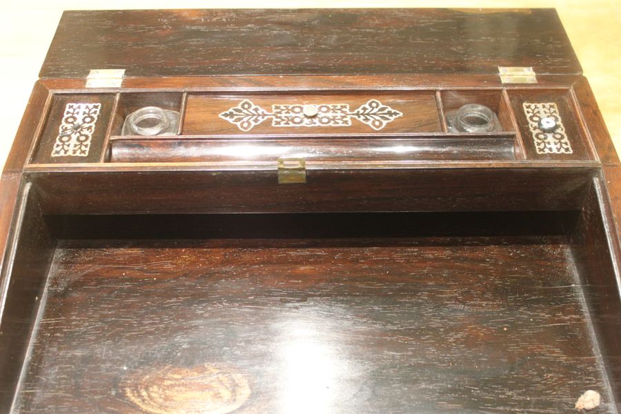 Antique Rosewood and MOP writing slope by George Austin, Dublin