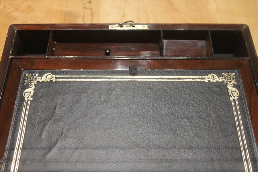 Antique Victorian rosewood and brass bound writing slope