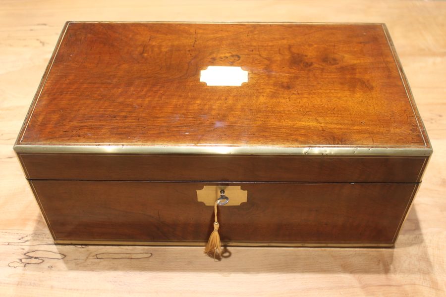 Victorian walnut writing slope with secret drawers