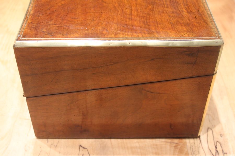 Antique Victorian walnut writing slope with secret drawers