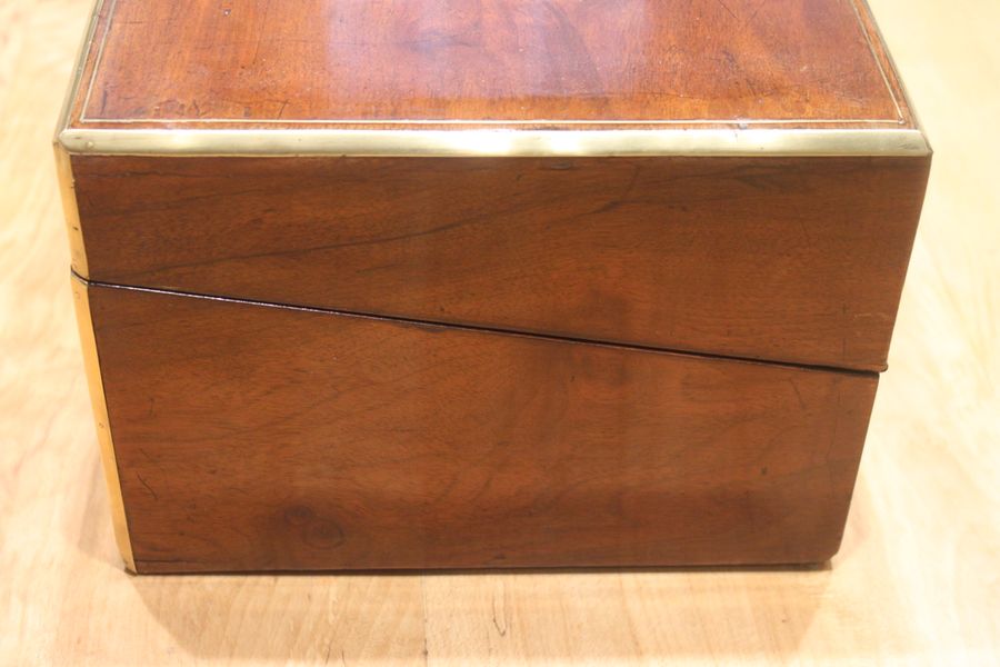 Antique Victorian walnut writing slope with secret drawers