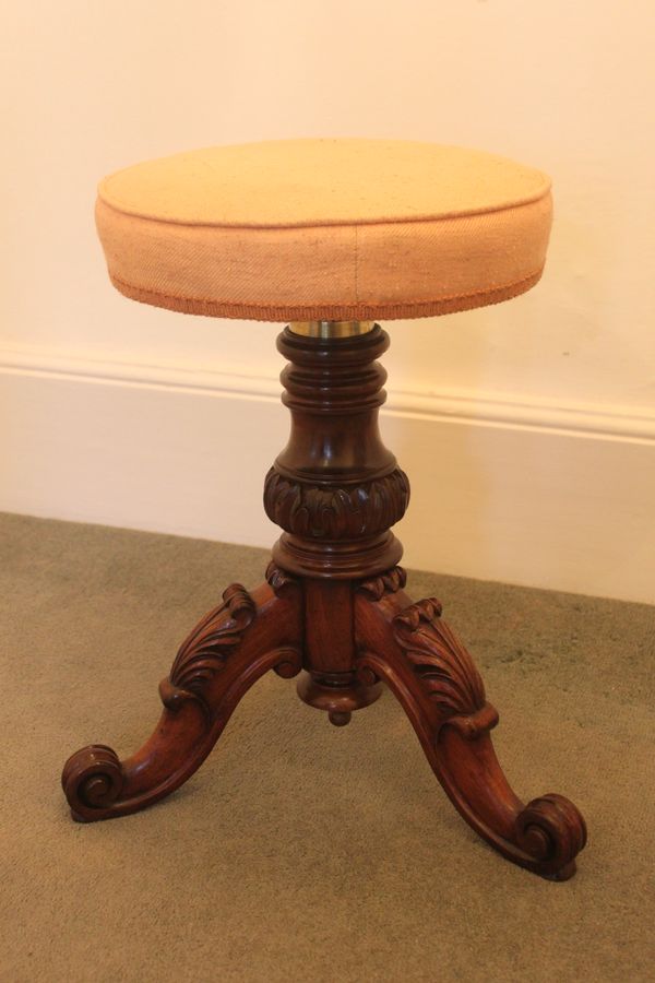 Victorian revolving piano stool