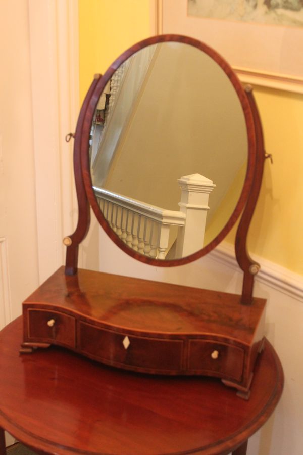 Antique Edwardian Hepplewhite style dressing mirror